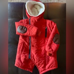 Kids red winter hooded Jacket